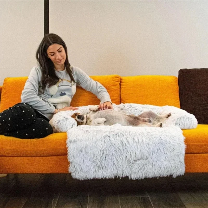 Dog Sofa Bed Removable Cover Large Dog Couch Bed Washable Plush Dogs Kennel Winter Warm Sleepping Pets Nest Cushion Dog Sipplies