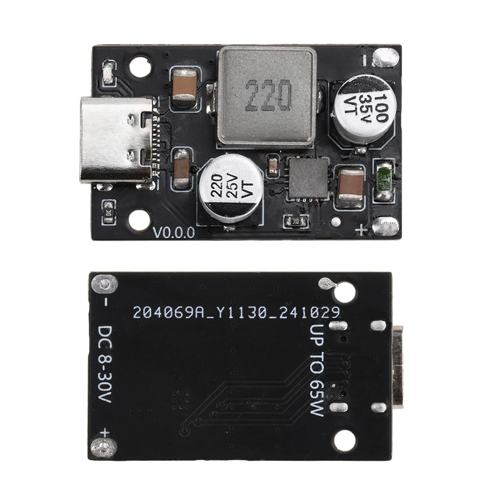 1pcs PD 65W Fast CHARGING โมดูลอินเทอร์เฟซ Type-C รองรับ PD3.1 QC3.0 SCP PPS Fast CHARGING DC5521 DC5525