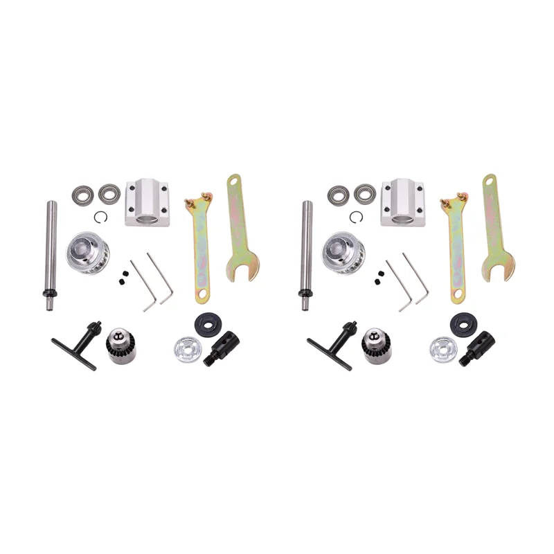 

ABSE-2X No Power DIY Woodworking Cutting Grinding Spindle Trimming Belt Jto Drill Chuck Set Small Lathe Accessories