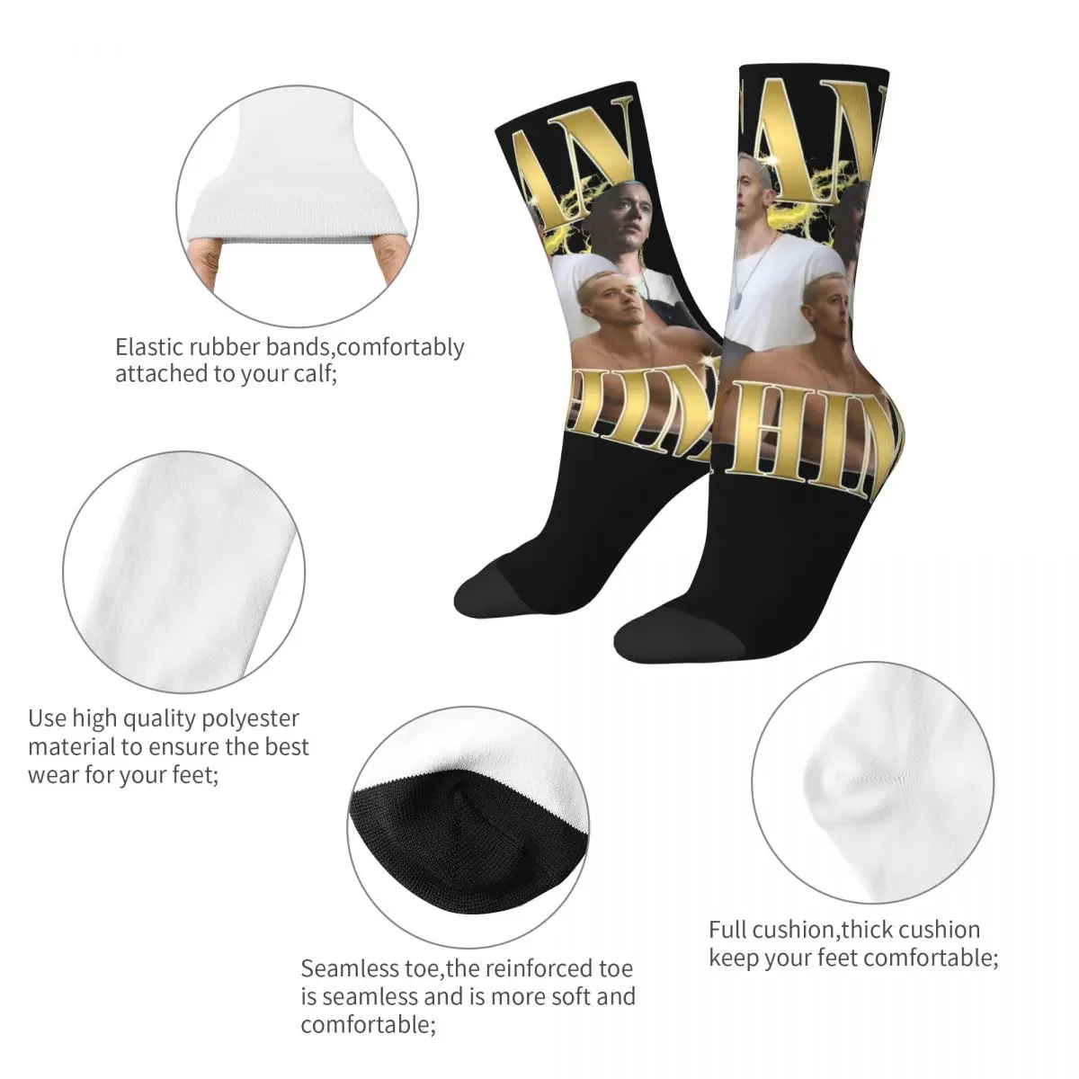 Hip-hop I Can Fix Him Coriolanus Snow Football Socks Tom Blyth Polyester Long Socks for Unisex Breathable