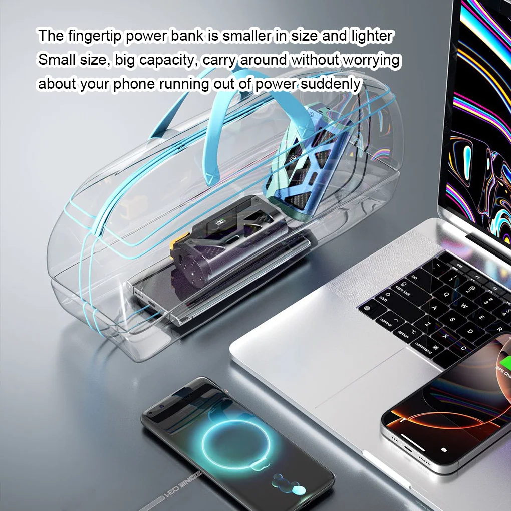 5000mAh سعة كبيرة المكونات المزدوجة Mecha نمط قوة البنك كبسولة الذيل التوصيل قوة البنك 22.5 واط شحن سريع بنك الطاقة المحمول