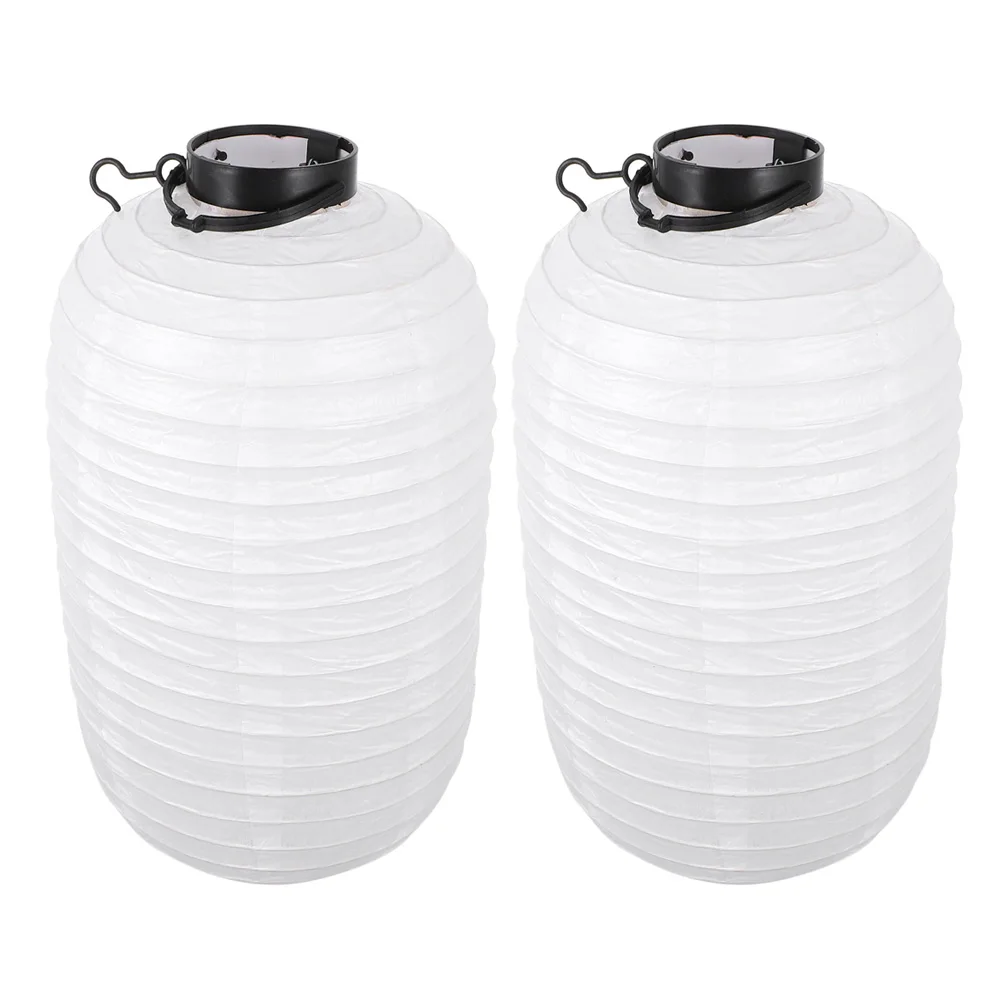 2pcs LED Winter Melon Paper Lanterns Japanese Style Hanging Decorative Lights for Restaurant Home Party Outdoor Iron Paper