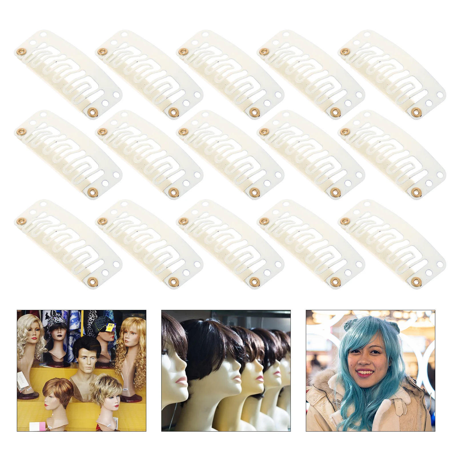 60 Pcs Hair Barrettes Clip Hat Fixing Clips Berets Holder Extension Making Pin Kit Brown Hairdressing Tool