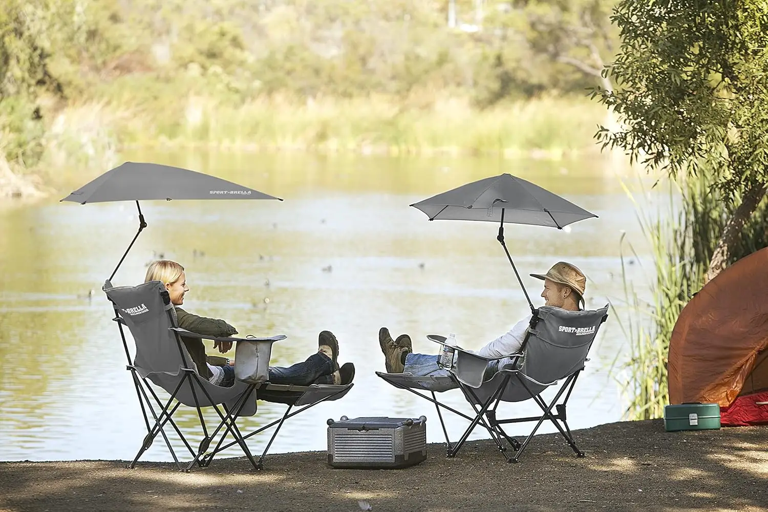 Cadeira ajustável do guarda-chuva do esporte, UPF 50 + guarda-chuva