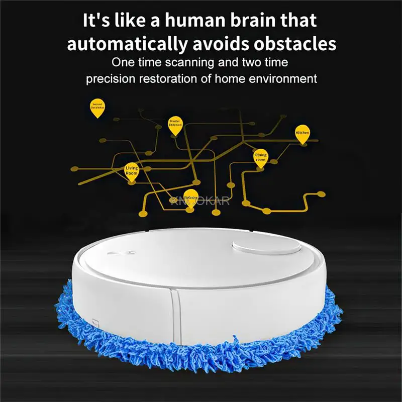 自動モップクリーナーロボット乾湿両用 2 in 1 掃除ロボットスマート床塵除去家庭用掃除機