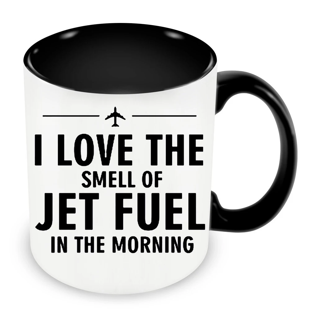 

Smell of Jet Fuel Pilot Cups Airport Airplane Air Hostess Coffee Mugs Caffeine Cocoa Tea Mugen Friend Gifts Tableware Coffeeware