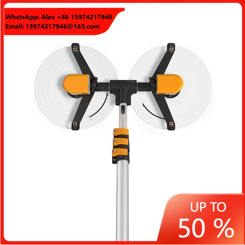 Multifunctional Double Head Solar Panel Cleaning Brush Nylon Aluminum Telescopic 3.5m/5.5m Rod 65cm Cleaning Width Handheld