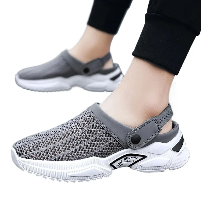 Men Summer Sandals Platform Sandals Designer Mesh Mules Breathable Padded Beach Slippers  Slip on Lightweight Men Sneakers