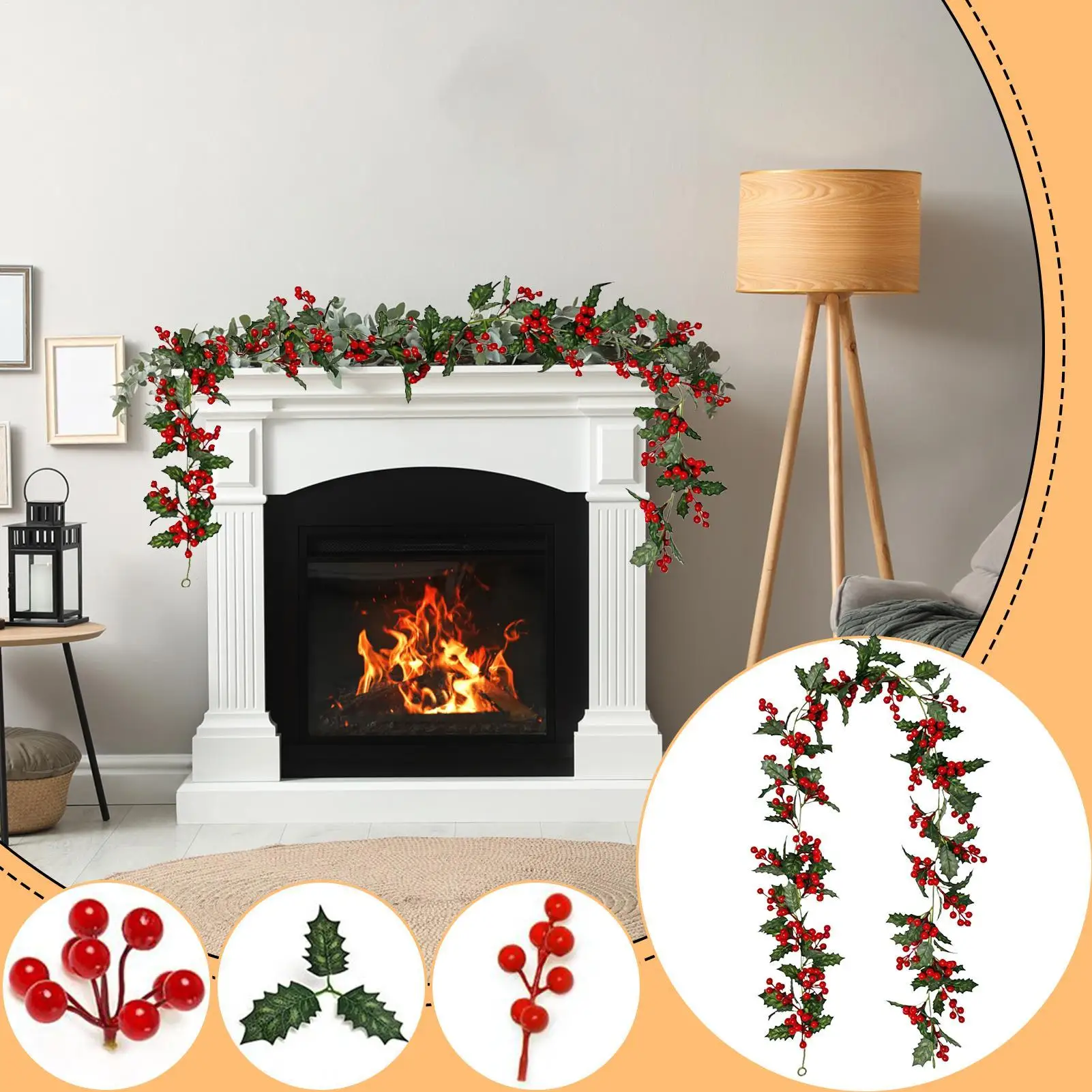 

Рождественская зеленая гирлянда 5,7 фута, искусственные листья, сезонная гирлянда из эвкалипта, декор комнаты для внутренней и наружной мантии, лестницы