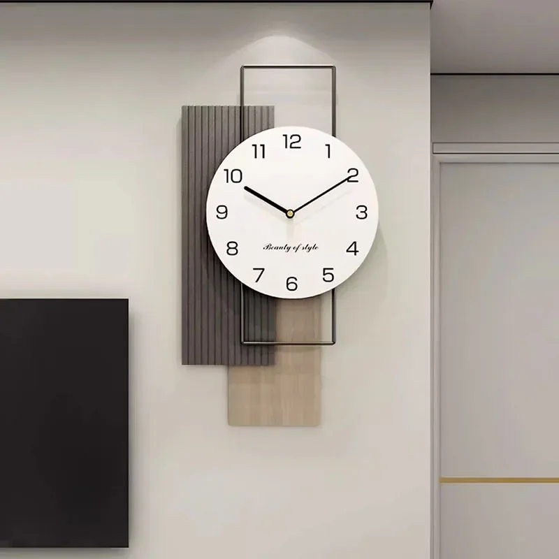 

Silent Living Room Wall Clock Modern Design Metal Room Creative Wall Clock Large Decorating Items