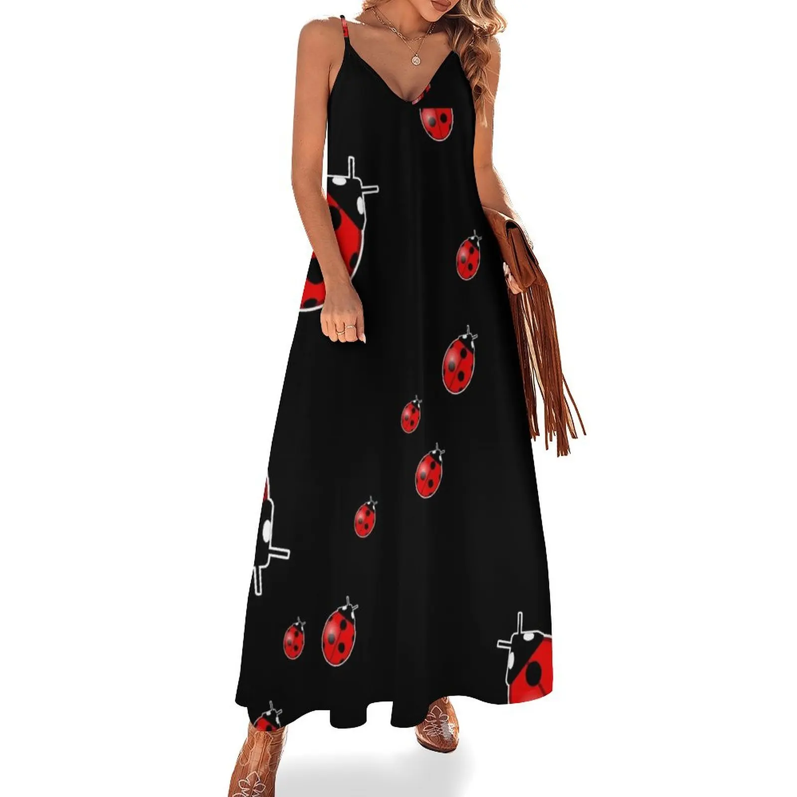 

Ladybugs Ladybird Cute Bugs Lover Gift Sleeveless Dress women's summer jumpsuit Women's long dress bandage dress