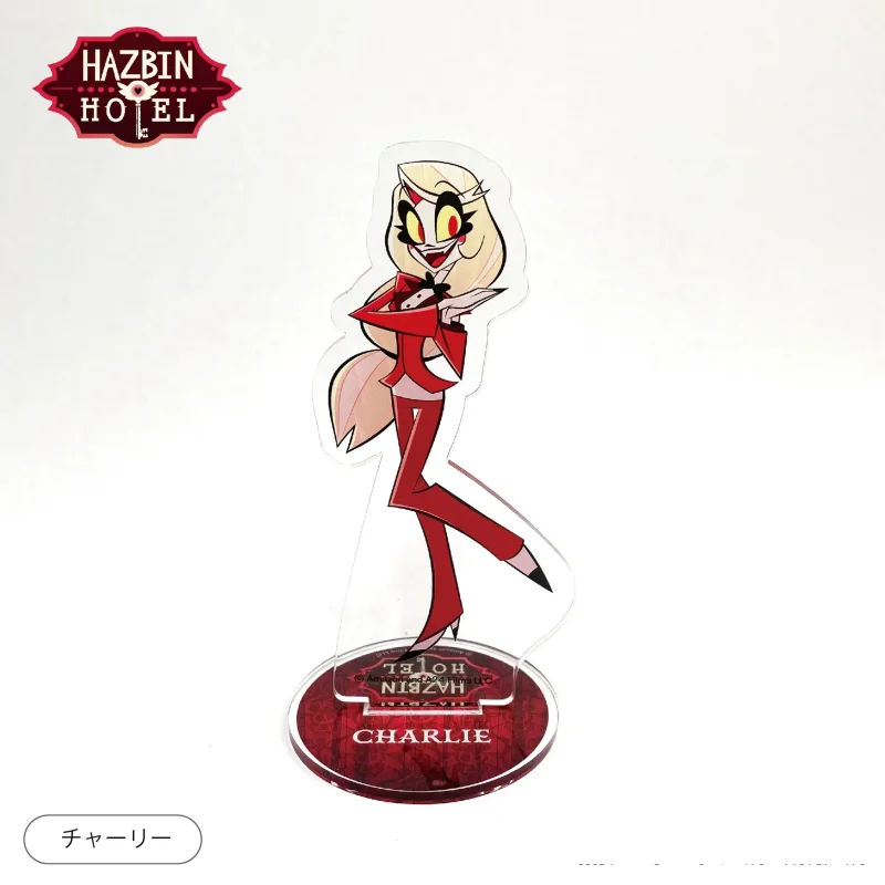 New 15CM Hazbin Hotel Charlie Morningstar Stand Acrylic Keychain Figures Vaggie Desktop Standing Sign Model Fans Gifts