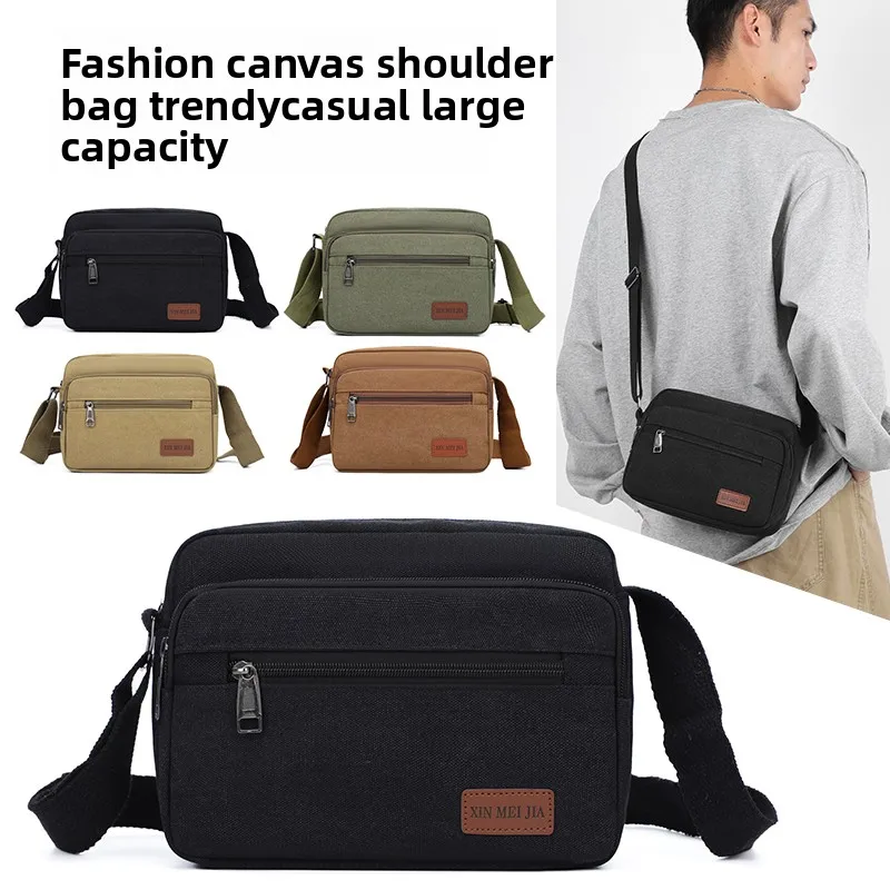 

2025Men's Crossbody Bag Large Capacity Anti-Theft Waterproof Messenger Bag Multi-Pocket Business Travel Chest Bag Sports Handbag