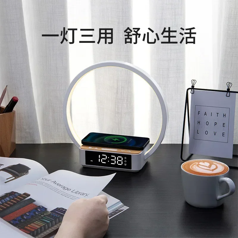 Night Lamp Mobile Phone Wireless Fast Charging Desk Lamp Digital Display Alarm Clock Touch LED Multifunctional Desk Lamp