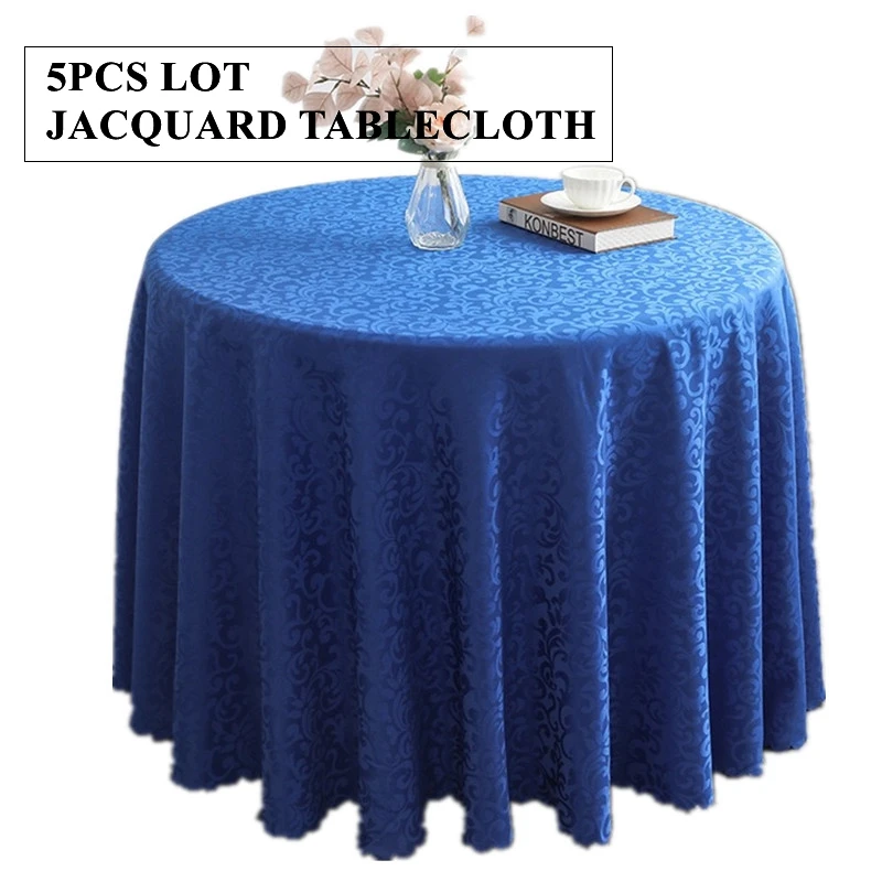 5pcs Lot Jacquard Round Table Cloth Banquet Wedding Tablecloth Linen Event Party Decoration