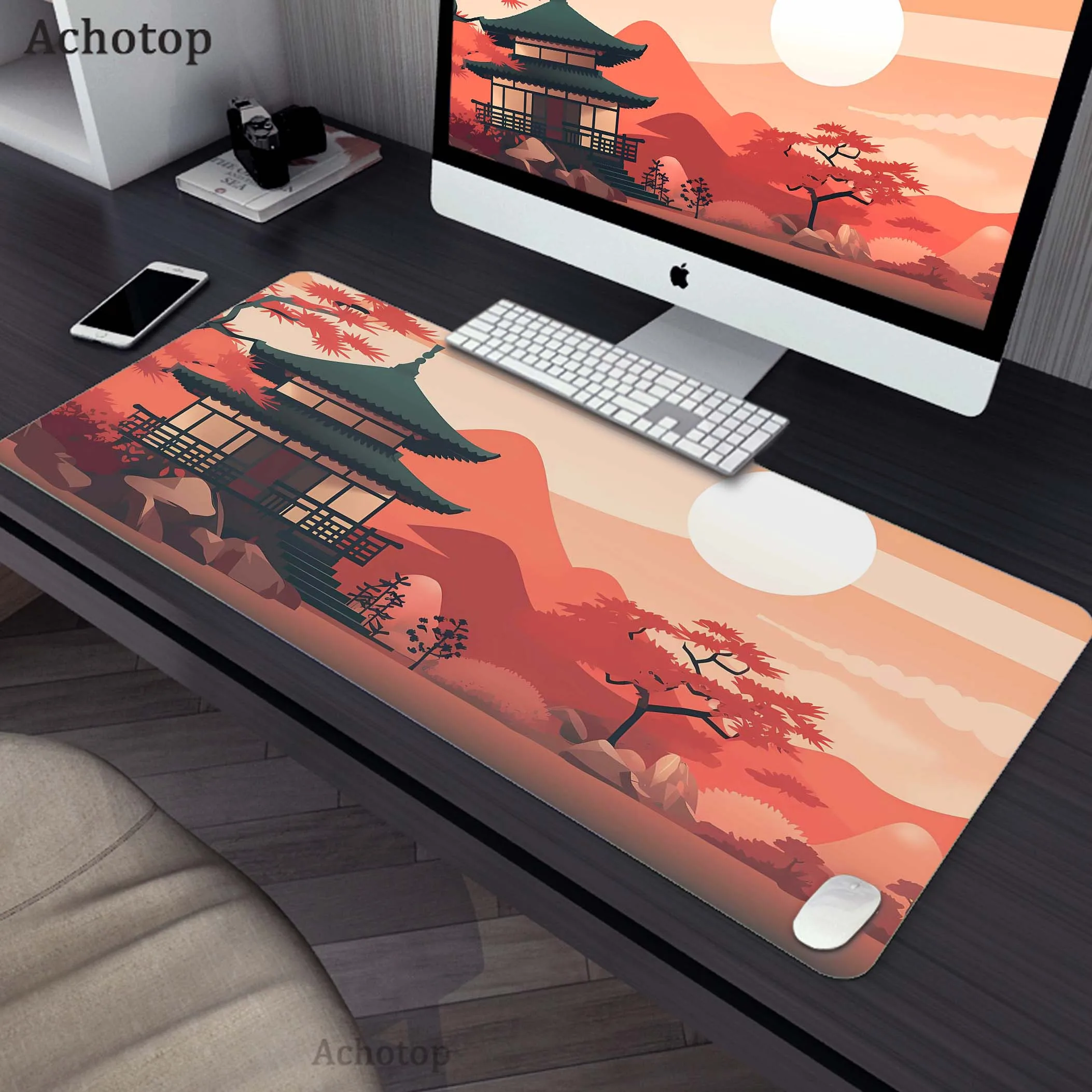 

Gamer Mouse Pad Mousepad Locking Edge Mouse Mat Gaming Mousepad Keyboard Pads Ink Painting Patterns Non-slip Gamer Desk Mat