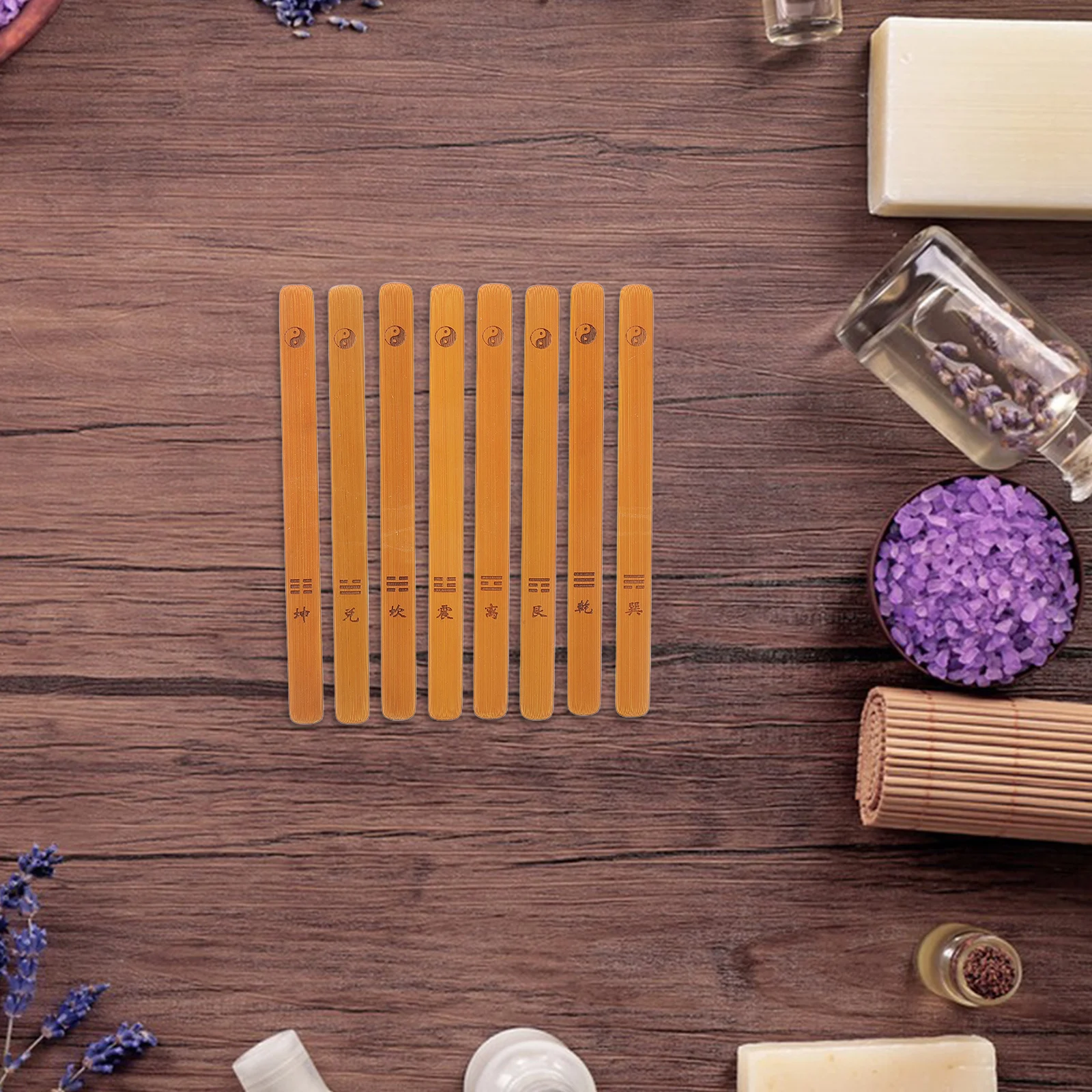 

8pcs Sticks Engraved Bamboo I Fortune Telling Ching Ancient Coins Fortune Telling Game Chopsticks Spiritual Tools