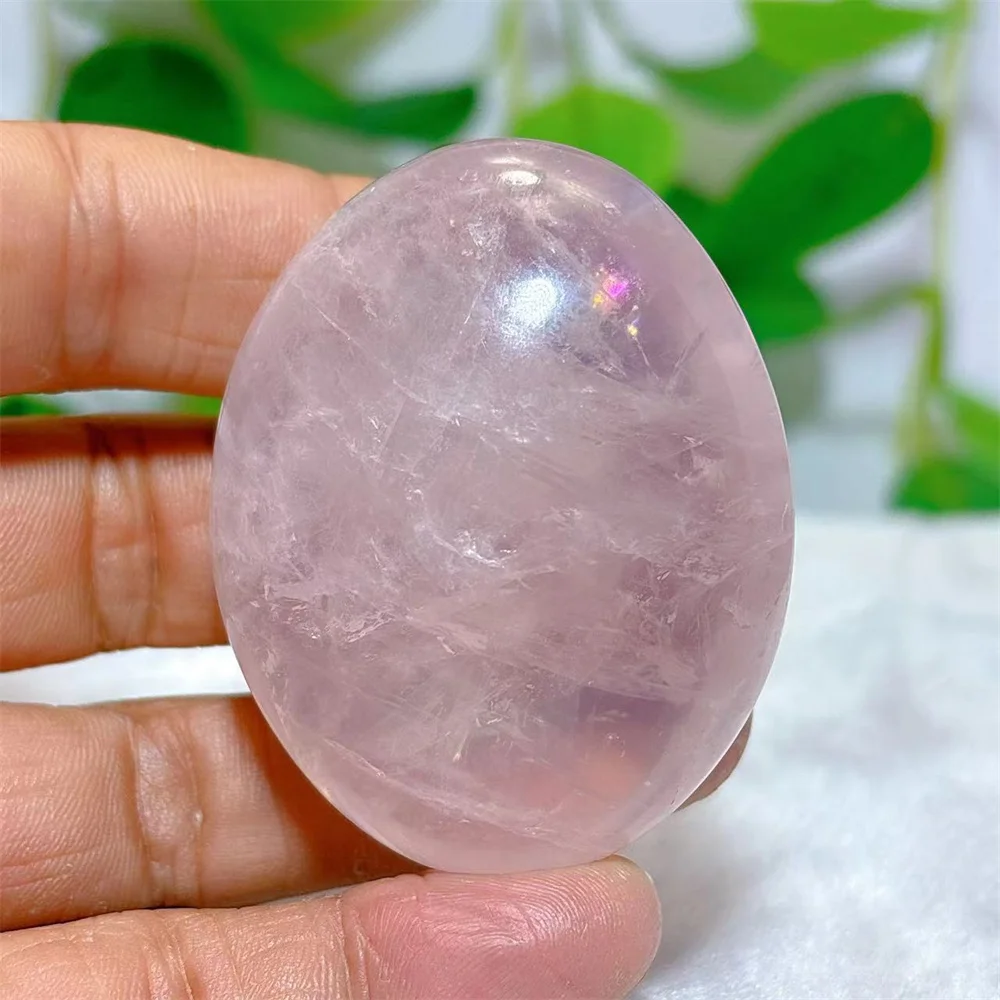 Rose Quartz Palm Crystal Natural Stone Quartz Minerals Home Decoration Reiki Craft Gemstone Energy Healing Garden decorations