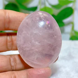 Rose Quartz Palm Crystal Natural Stone Quartz Minerals Home Decoration Reiki Craft Gemstone Energy Healing Garden decorations