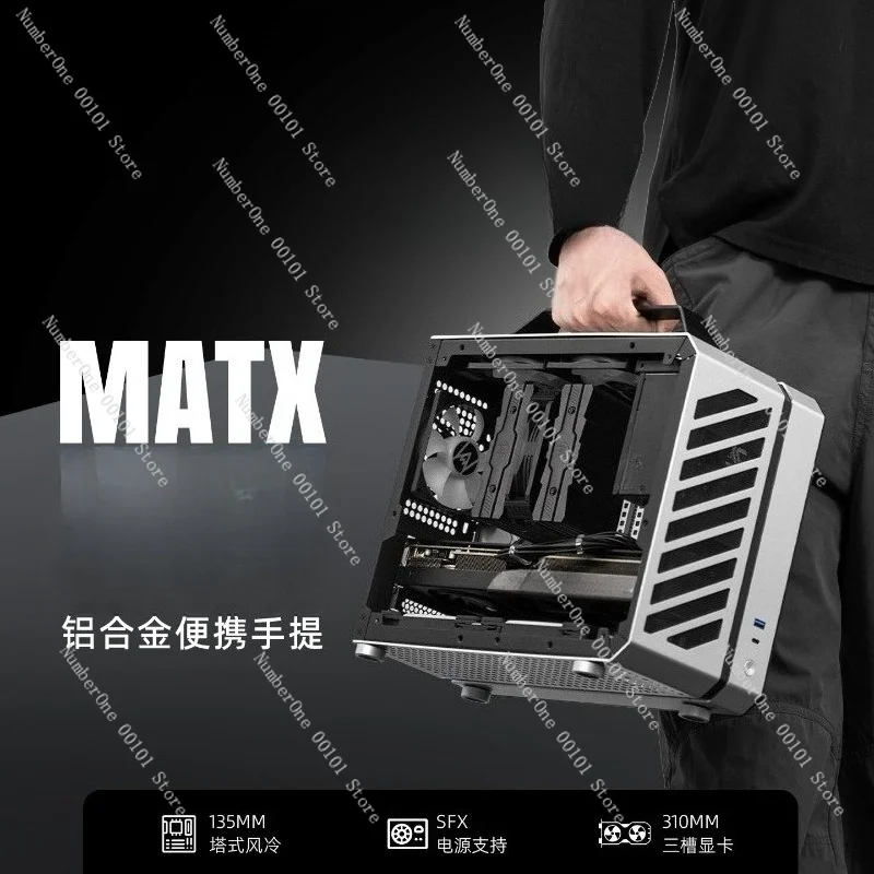Mini ITX PC Case Tempered Glass Portable MATX Computer Chassis Water Cooling Support Desktop Gaming Small Form Factor Tower