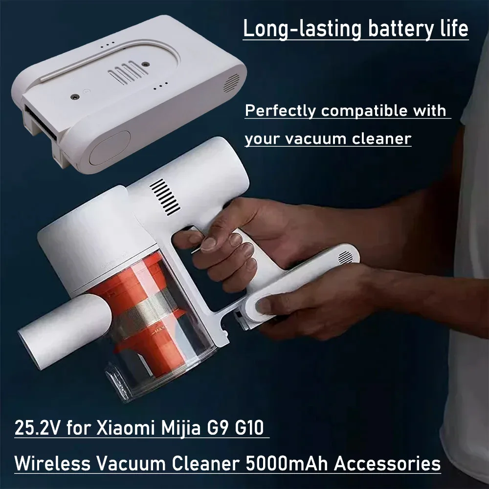 25,2 V 5000 mAh NEUER wiederaufladbarer Lithium-Ionen-Akku für Xiaomi Mijia G9 G10 1S R10 kabelloses Staubsaugerzubehör
