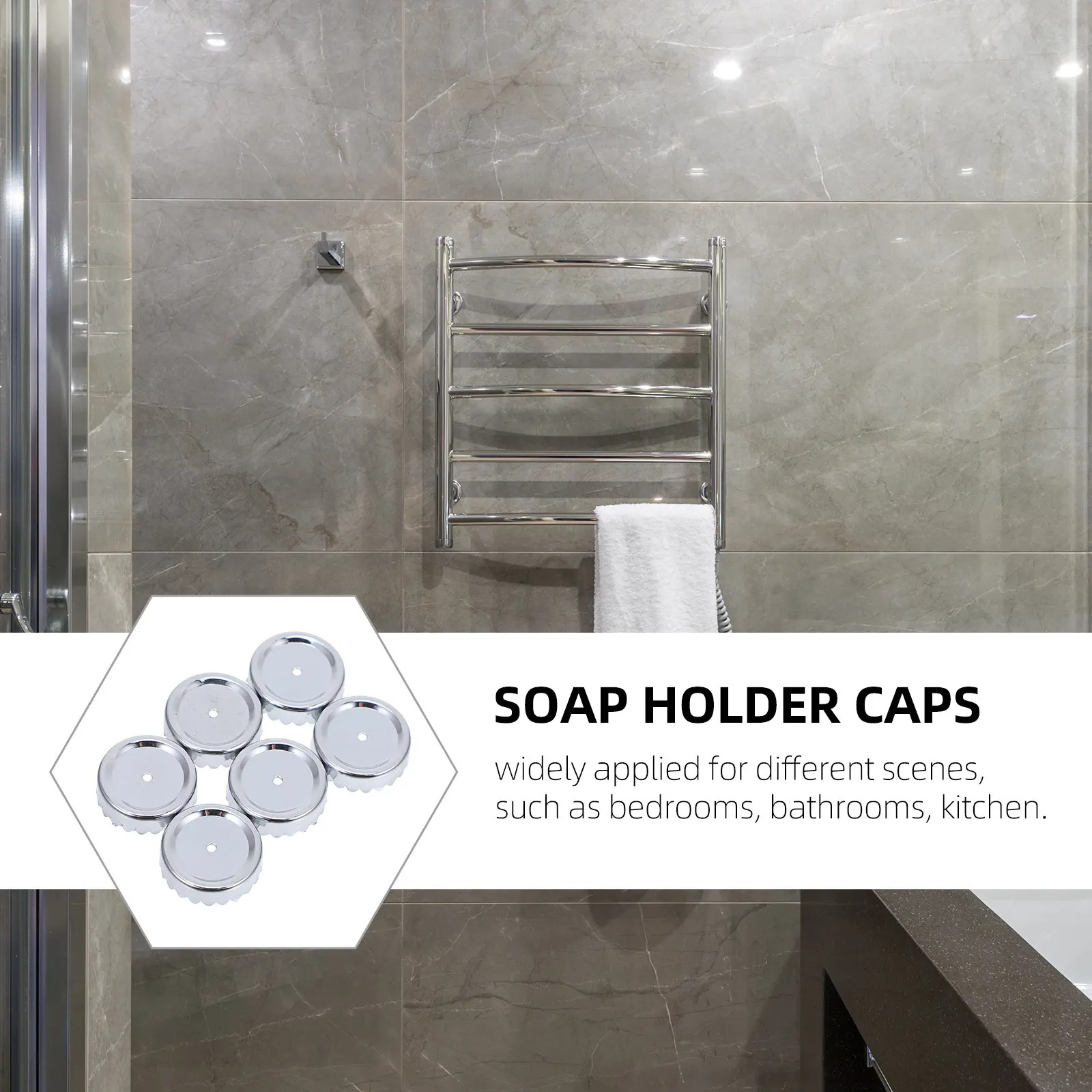 

6pcs Magnetic Soap Holder Caps Stainless Steel Bathroom Sink Drain Rack Container Bracket Cover Part Soap Dish Accessories
