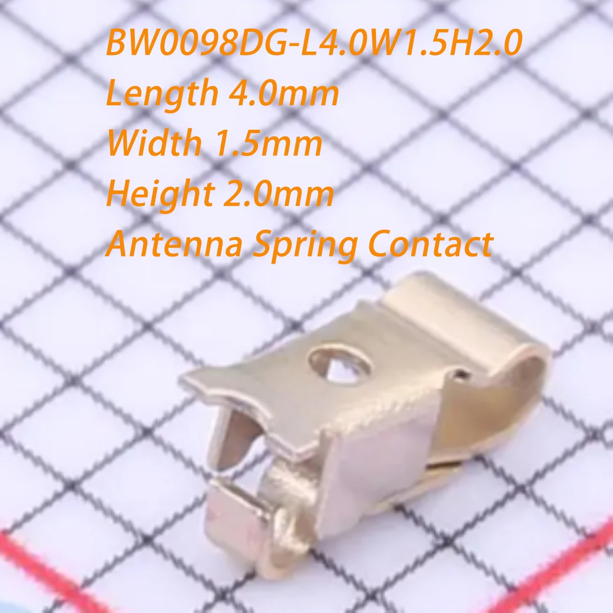 100Pcs Bw0098Dg-L4.0W1.5H2.0 All Gold Length 4.0mm Width 1.5mm Height 2.0mm 4X1.5X2Mm Stainless Steel Sus 301 New Original Smd Antenna Spring Contact