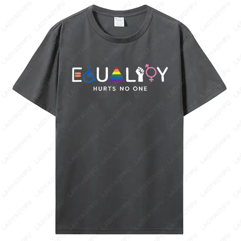 المساواة تؤذي لا أحد امرأة القطن تي شيرت حياة سوداء المادة المحملة LGBT العدالة الاجتماعية حقوق الإنسان مكافحة العنصرية مثلي الجنس فخر القمم #6
