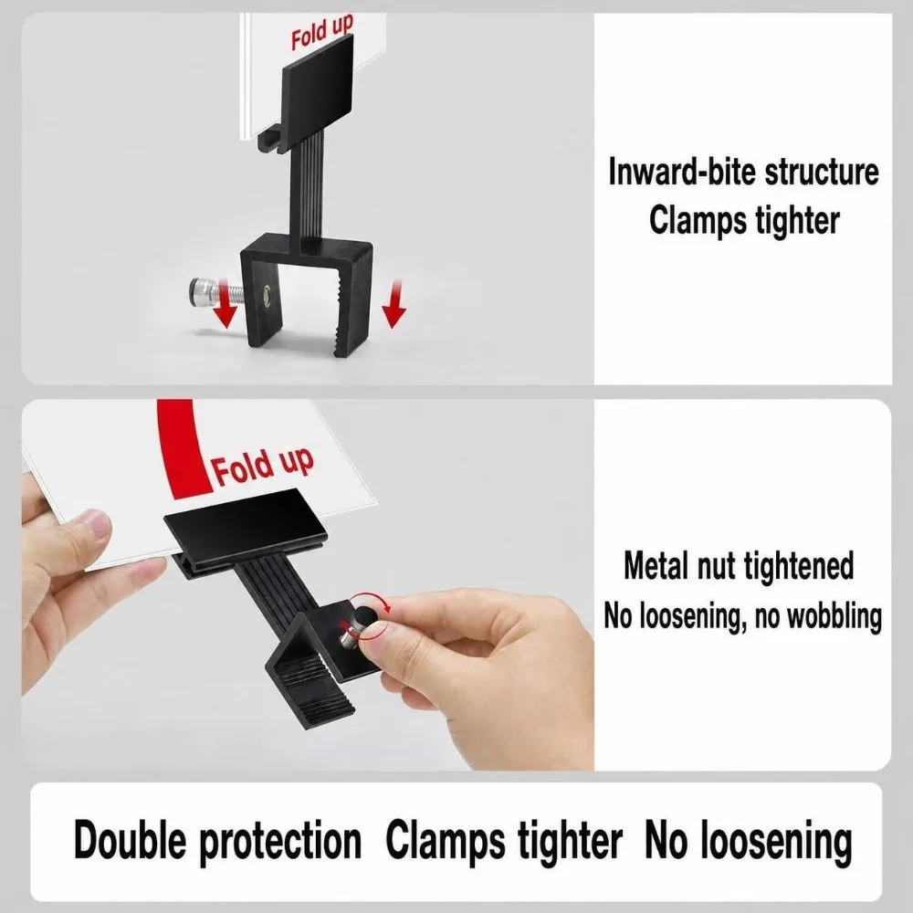 Durable Hard Plastic POP Sign Holder Adjustable C-Clamp Retail Poster Clip Price Display Rack Clothing Store