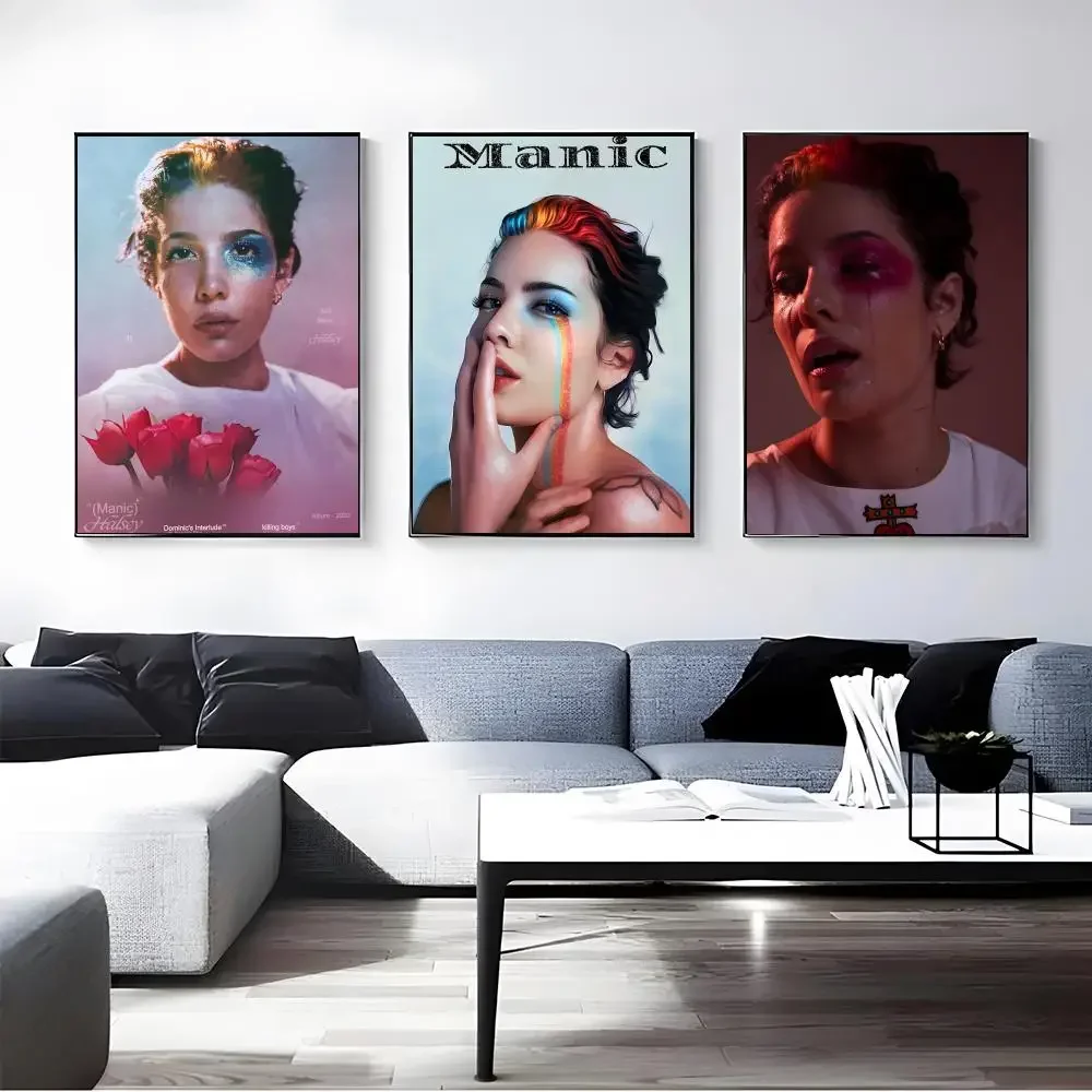 Singer Halsey Poster Self-adhesive Art Waterproof Paper Sticker Coffee House Bar Room Wall Decor