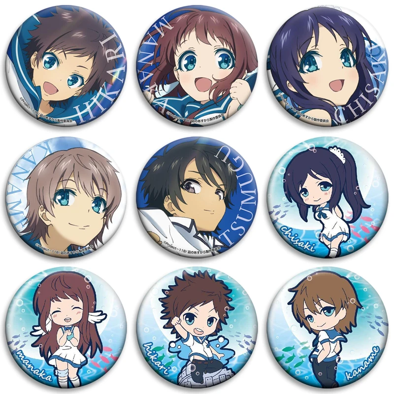 

Anime Nagi No Asukara Badge Tinplate Button Pin Creative Brooch on Backpack Decor Clothes Accessories for Fans Collection Gifts