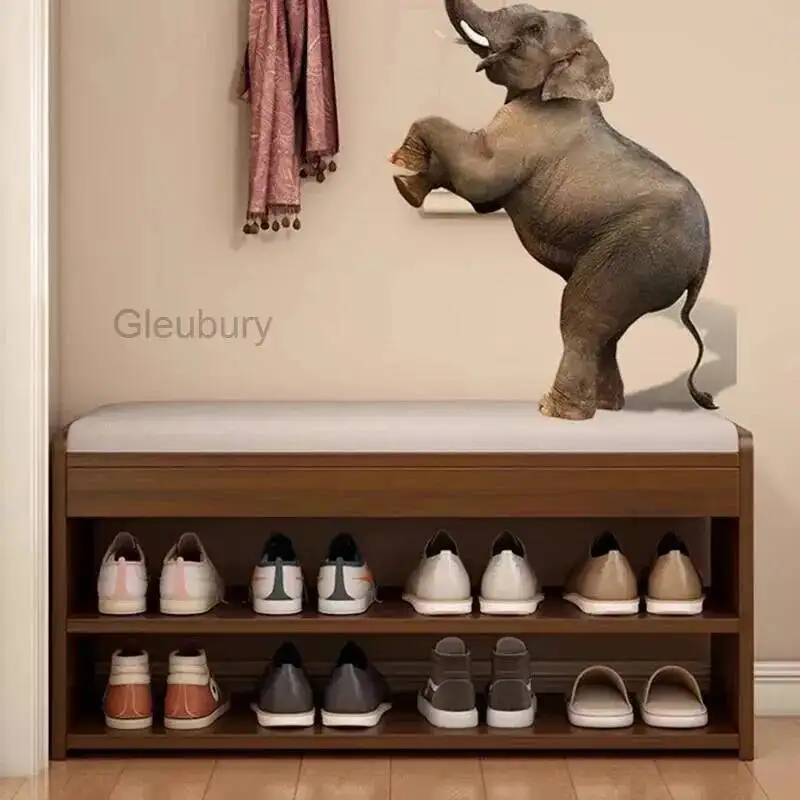 Cabinet Organizer Italian Designer Minimalist Shoe Modern Organizer Shoe Shelf Wooden Bench Stackable Sapateira Home Furniture