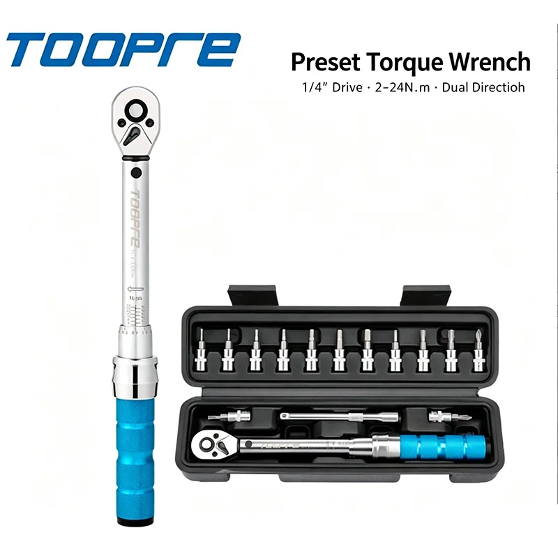 toopre-bike-torque-wrench-set1-4''-drive2‑24nm-adjustable-preset-ratchet-wrench-kit-for-mtb-road-bicycle-repair-tools