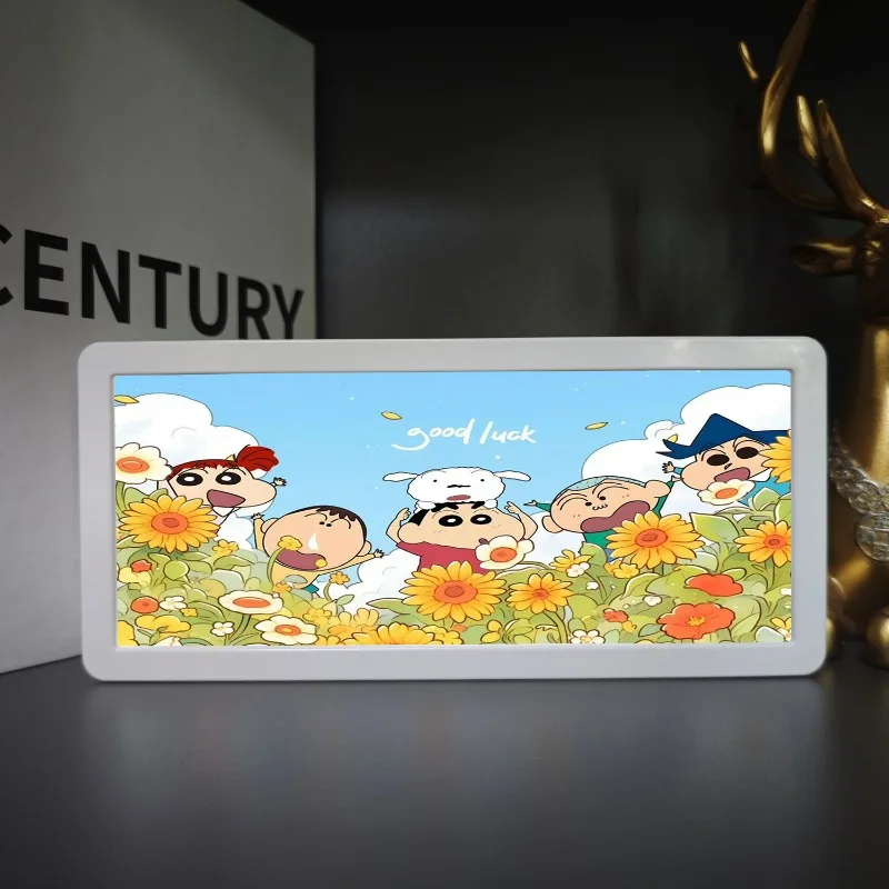 Anime Crayon Shin-chan LED Night 3D Box Light Nohara Shinnosuke Table Lamp Figure Bedroom Ornament Collect Gifts Toys