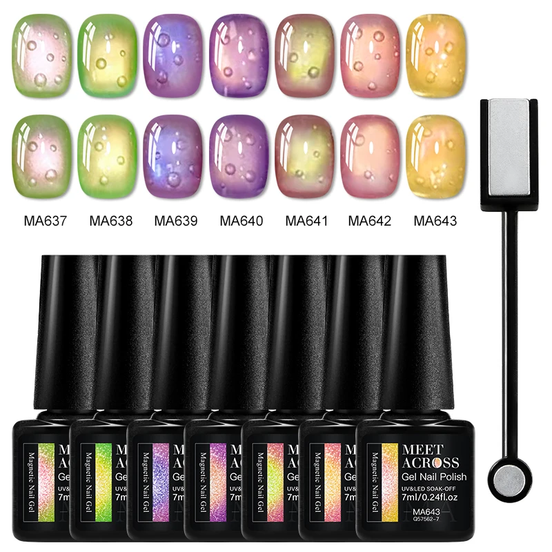 พบกับข้าม 7/8/9 ชิ้นแมวแม่เหล็กเจลเล็บชุดกึ่งโปร่งใสคริสตัลเล็บอุปกรณ์เล็บเจลชุดสําหรับเล็บ