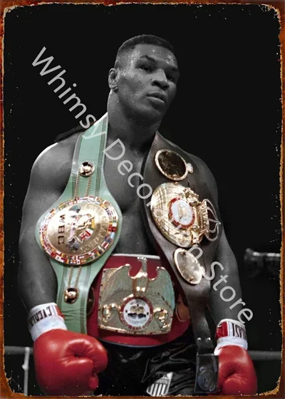 Mike Tyson Boxer Sports Pop Art Metal Tin Sign Abstract Portrait Posters and Prints Wall Art Pictures for Living Room Decor