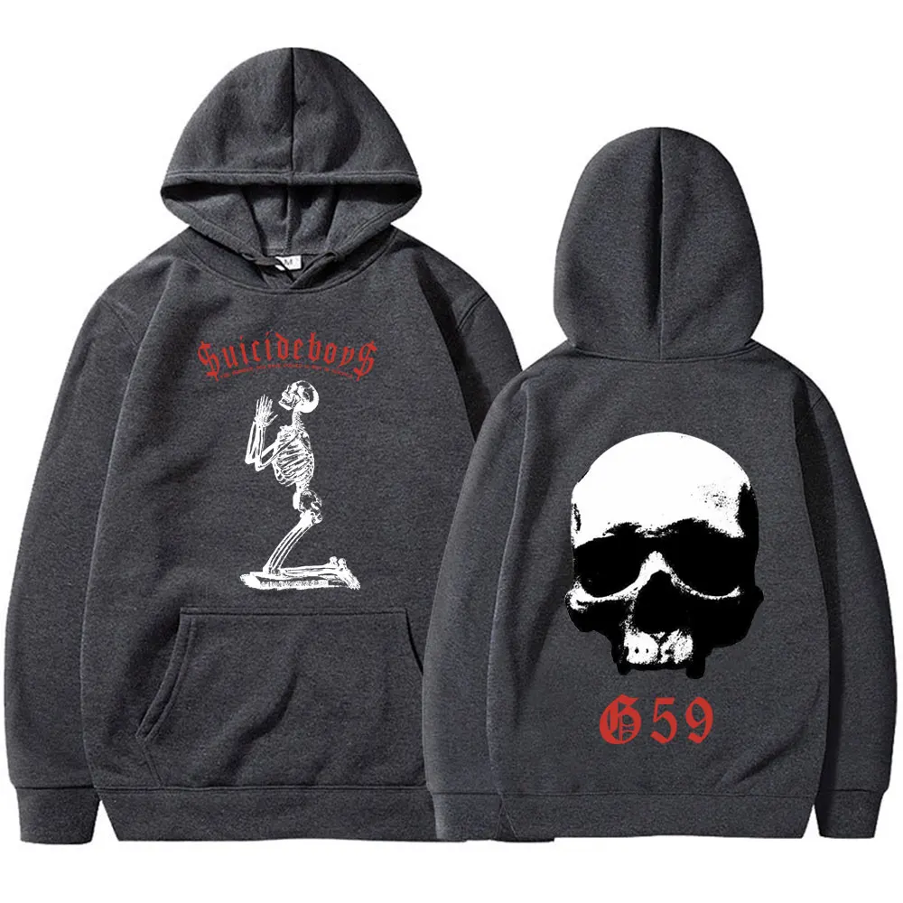 Sudaderas con capucha de esqueleto G59 para hombres y mujeres, sudaderas góticas Vintage de moda, sudaderas de lana cálidas, jerséis sueltos de manga larga, ropa de calle