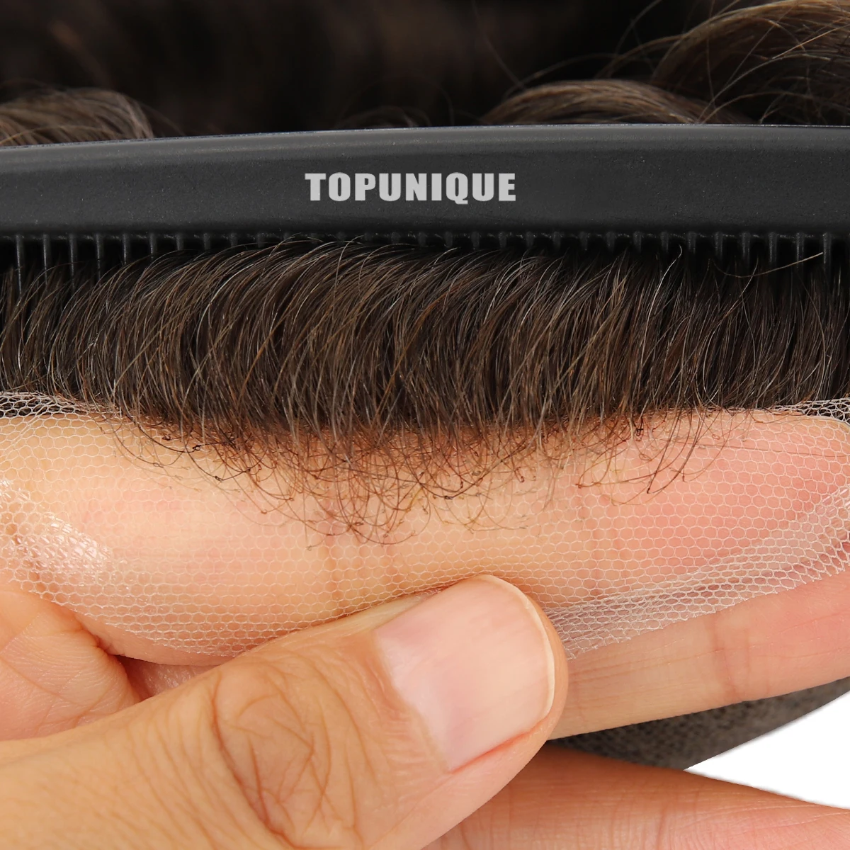 Beeos Full ลูกไม้สวิส 90% Light ถึงปานกลางผู้ชาย Toupee Capillary Prothesis ผมเปลี่ยนระบบสําหรับชายวิกผมชาย