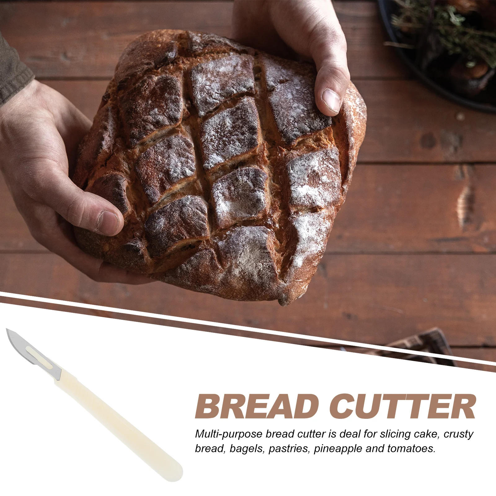 

4Pcs Bread Cutter Carbon Steel Serrated Baking Tool Curved Design for Cake Bread Toast Bagels Pastries