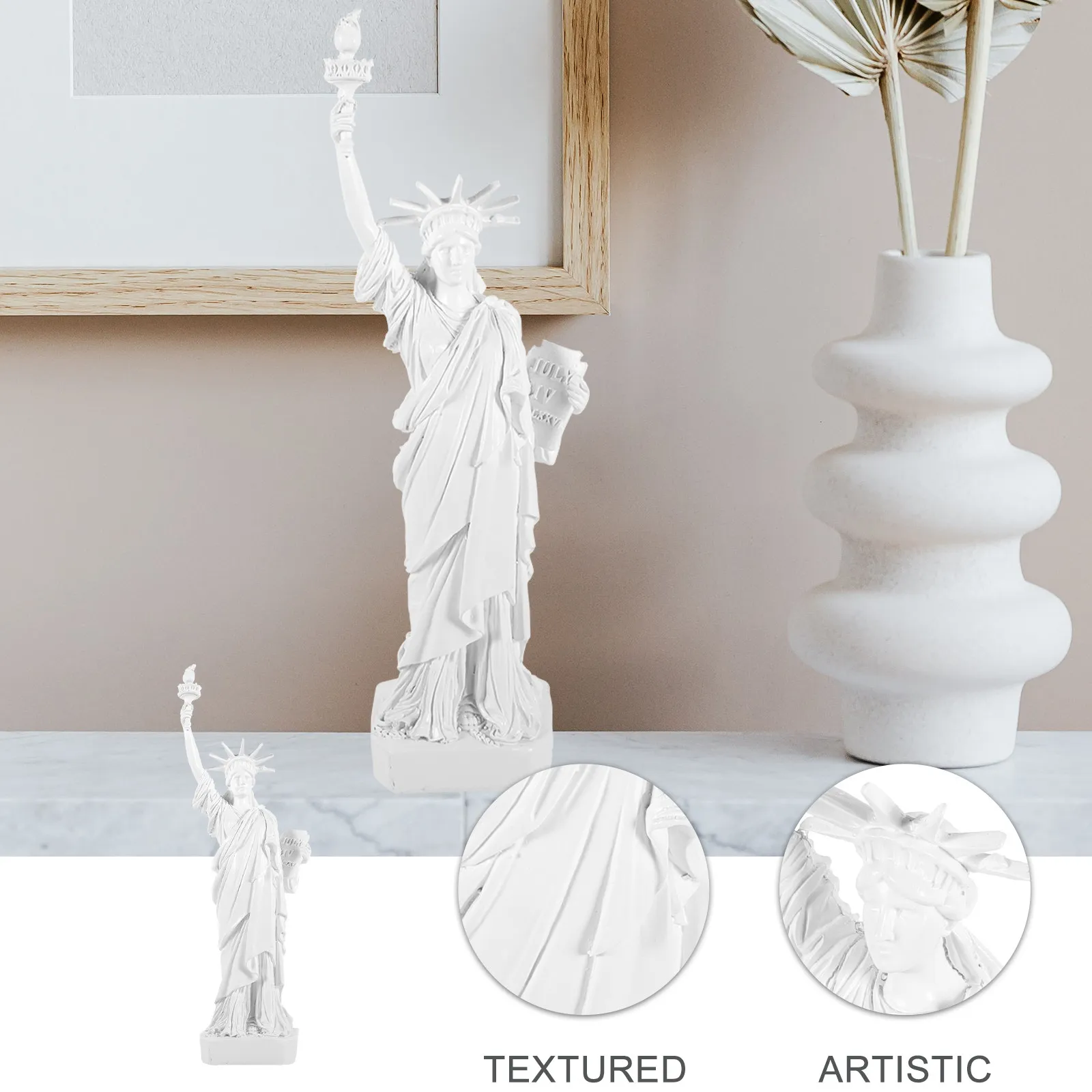 Mini Statue of Liberty Resin Desktop Ornament Creative Decor for Home Office Garden Resin Ornament Sand Table DIY Crafts