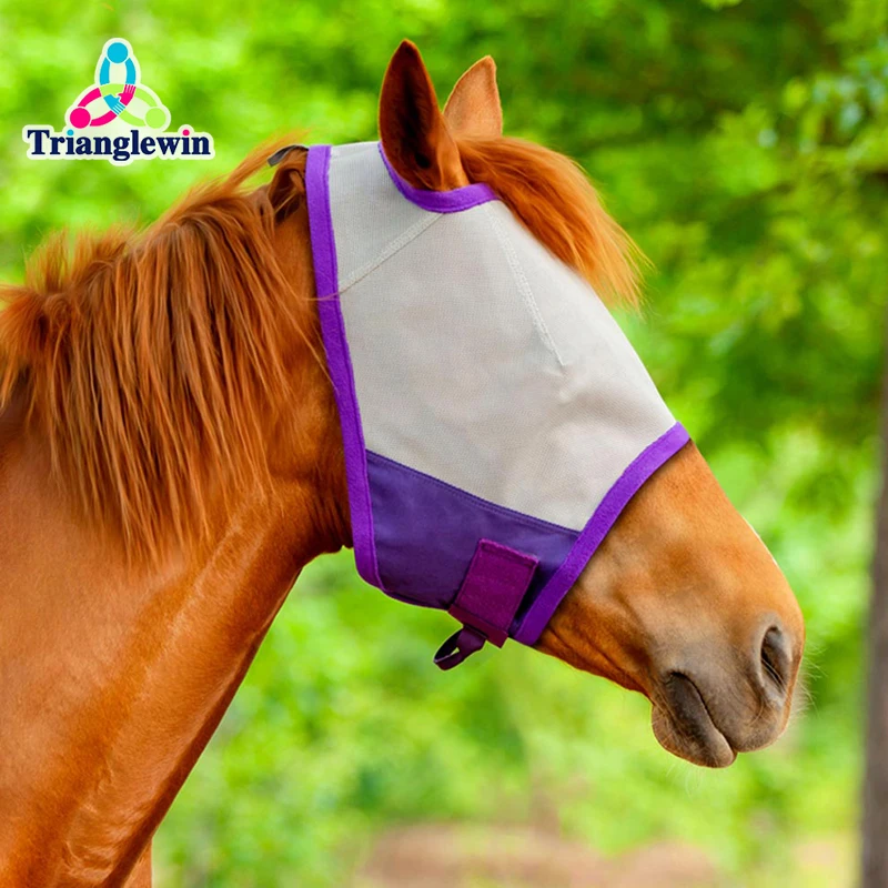 

Trianglewin Mesh Fly Mask Hood Breathable Horse Face Mask Ear Meshed Horse Cover Anti-Worms Horse Riding Equestrian Equipment