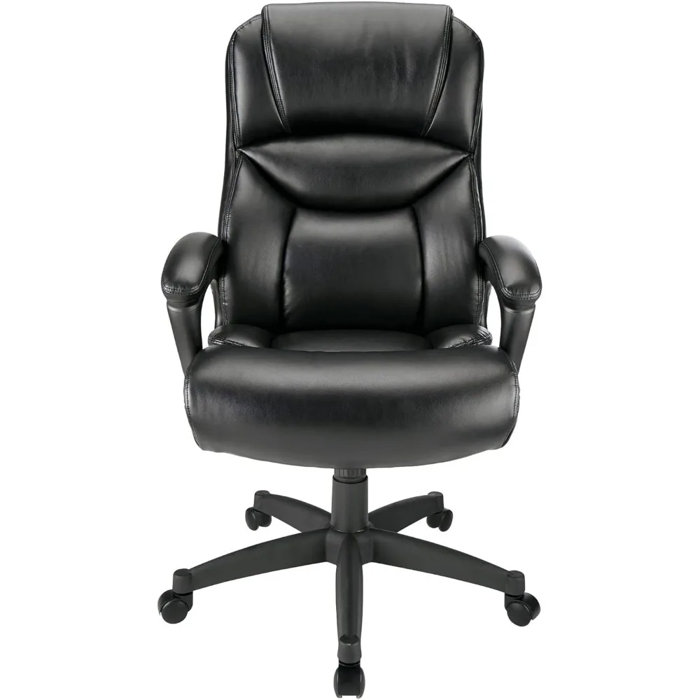 Fennington Bonded Leather High-Back Chair, Ergonomic Desk Chair with Lumbar Support, Computer Chair