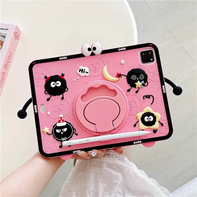 

Cartoon Silicone Case for IPad 11th A16 2025 Air7 11in Pro Cover Air4 5 10.9in 10th 9th 10.2inch Tablet Case with Rotating Stand