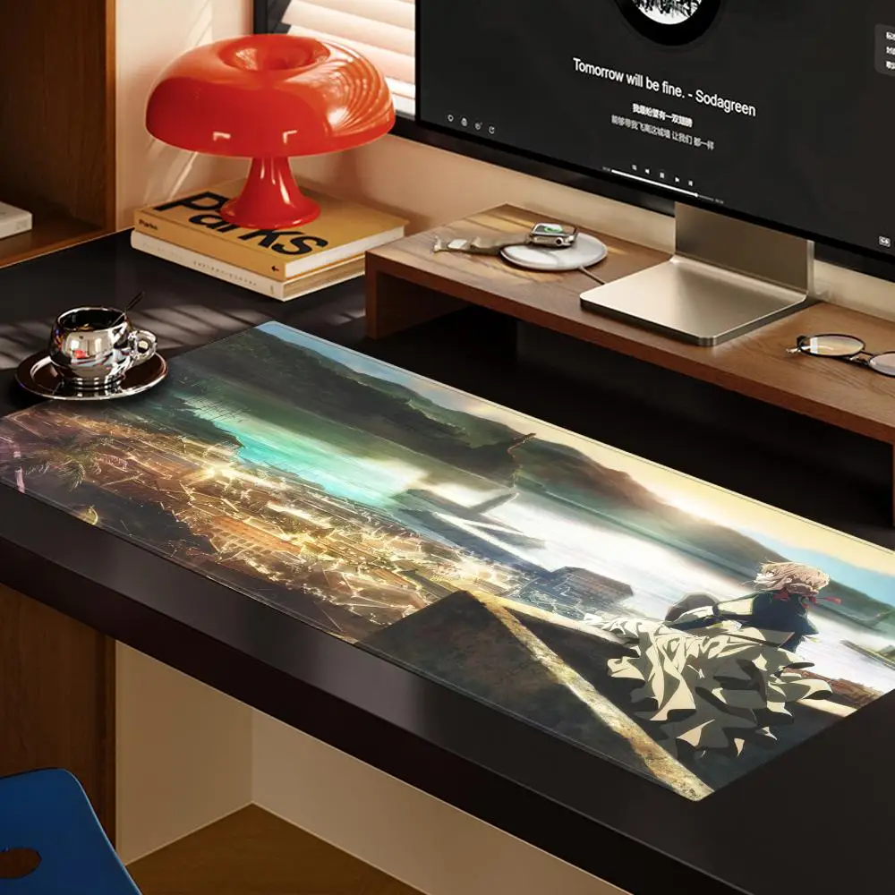 

Violet Evergarden Mouse Pad MouseMat XXL Computer Accessories Large Keyboard Laptop Table Pad The New Product Gamer Gaming