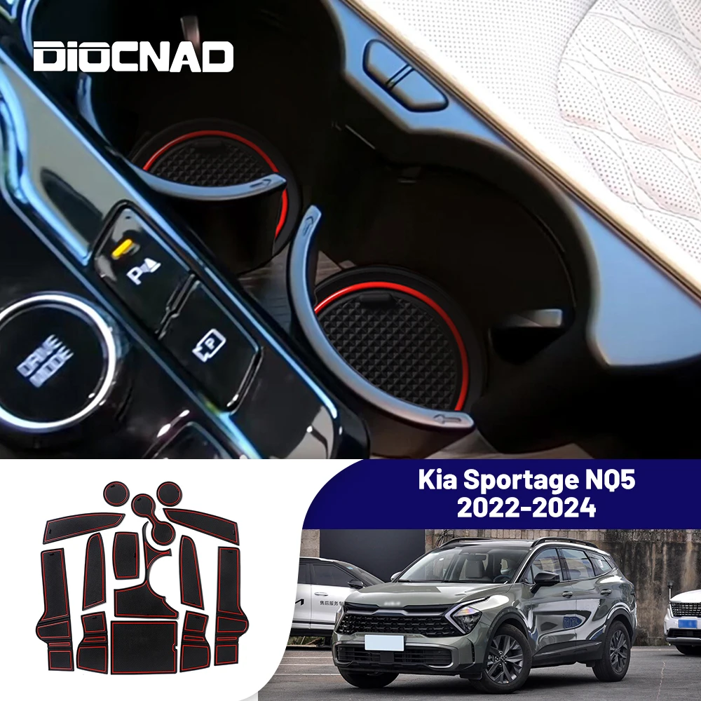 

For Kia Sportage NQ5 5 2022 2023 2024 North American/Korean Versions Car Anti-Slip Gate Slot Cup Mat Interior Accessories Auto