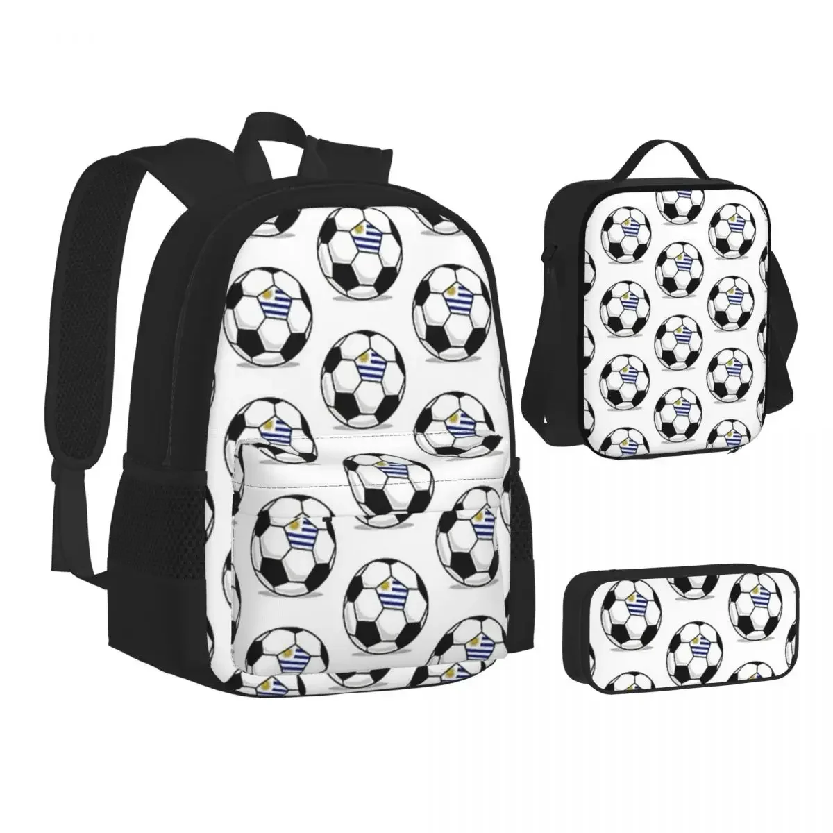 

Spanish Football Team Backpacks Boys Girls Bookbag Children School Bags Cartoon Kids Rucksack Lunch Bag Pen Bag Three-Piece Set