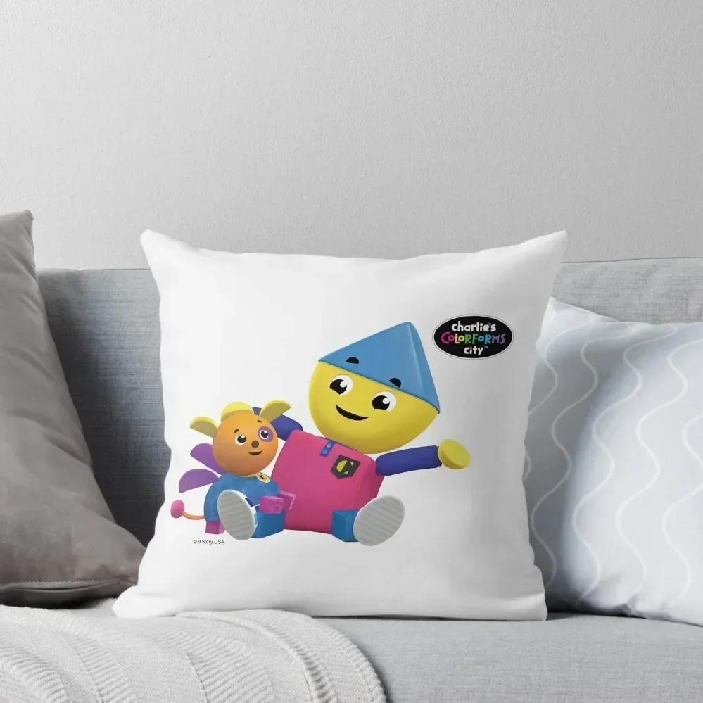 

Charlie's Colorforms City - Charlie and Klunk Throw Pillow luxury sofa pillows Luxury Room Decorative Cushions pillow