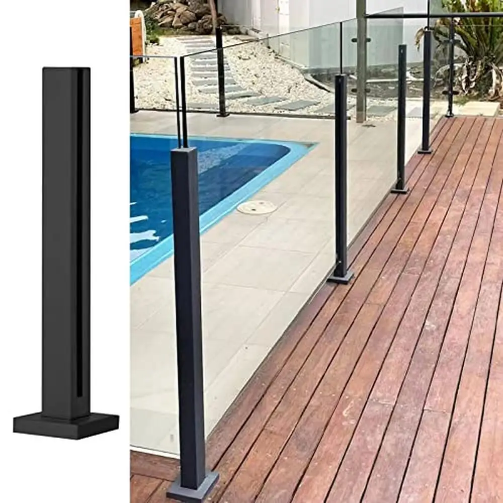 Quality Stainless Steel Glass Balustrade End Post Black 33.4