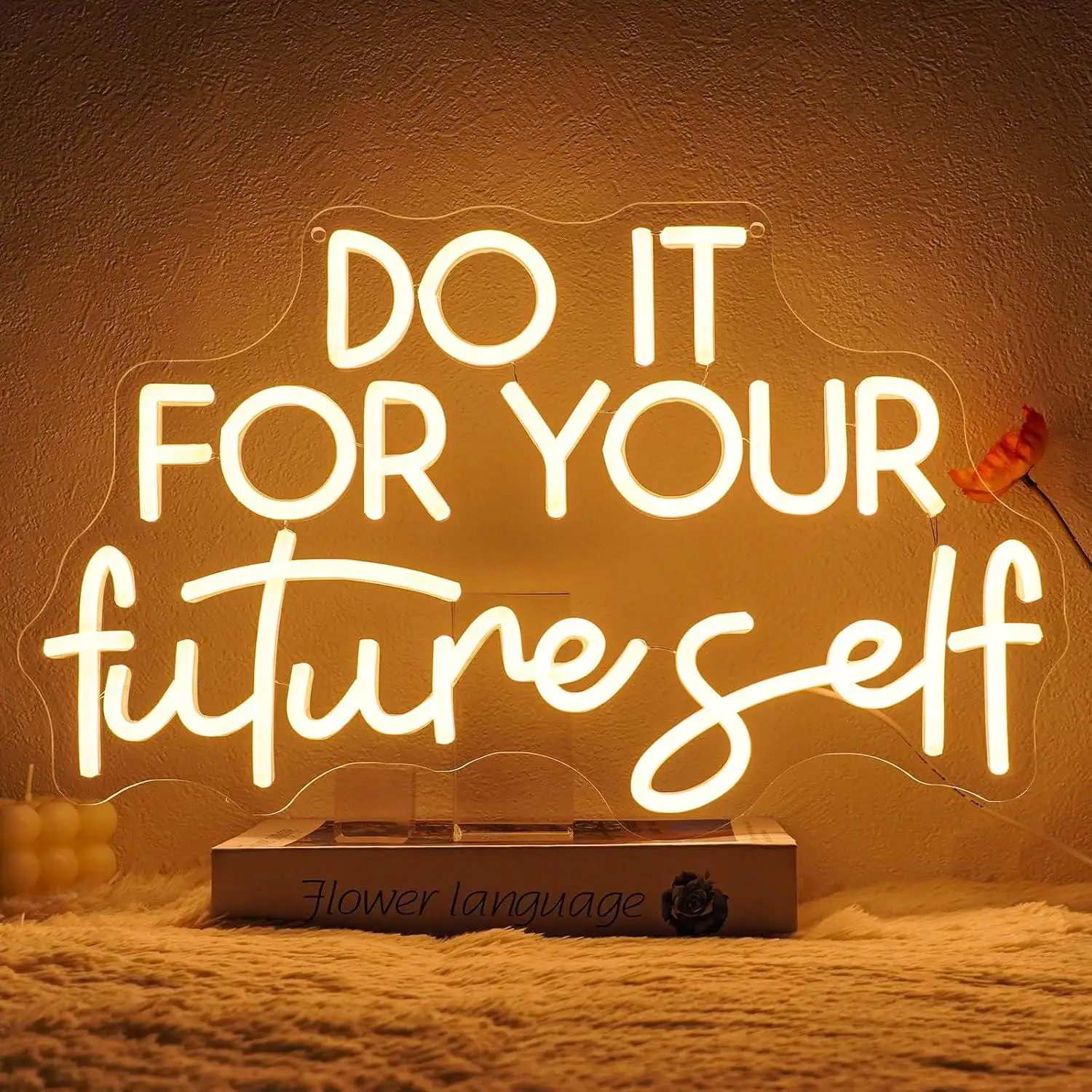 Do It For Your Future Self Neon Sign Dimmable USB Powered Neon Light For Classroom Kids Room Living Room Study Room Wall Decor