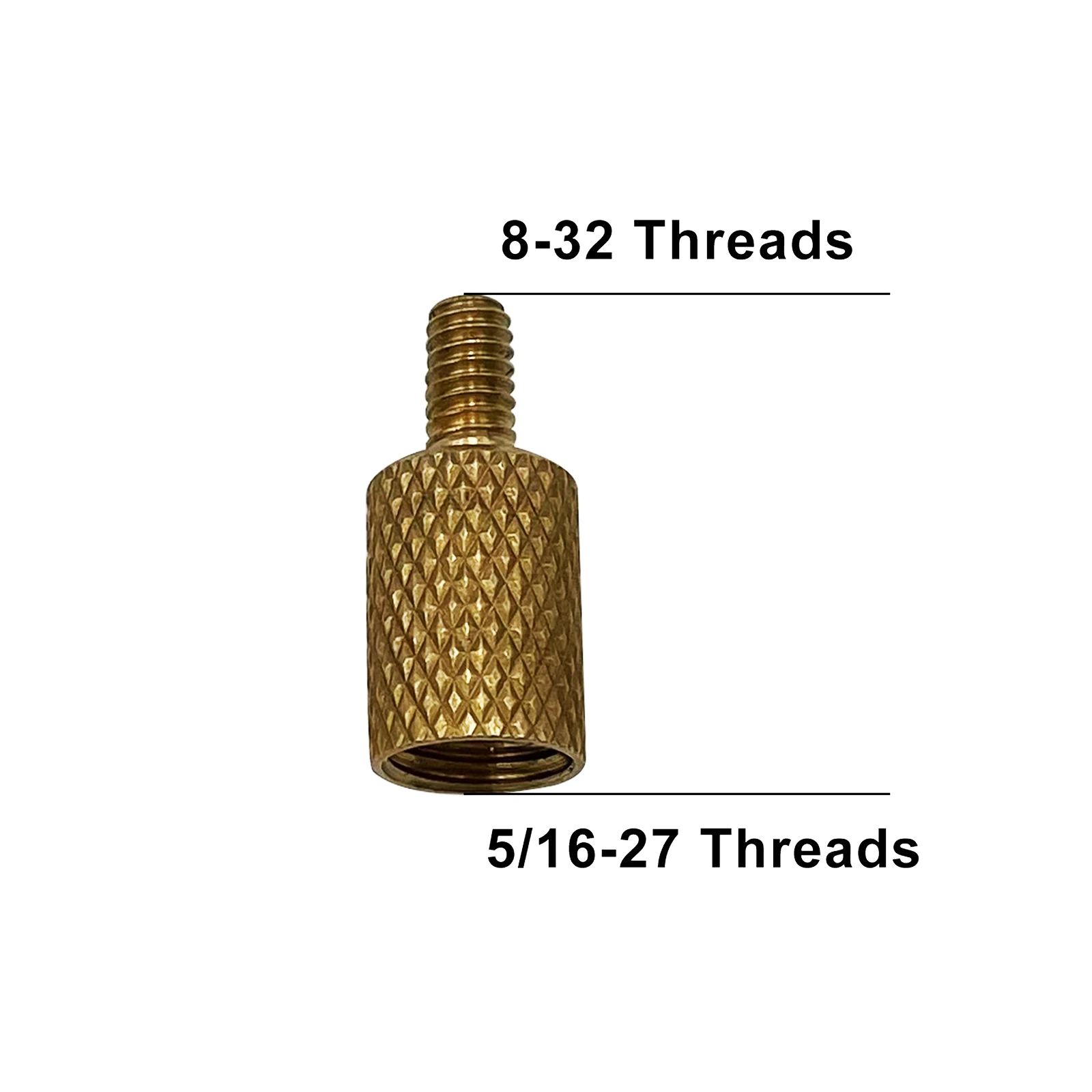 Adaptadores de varilla de limpieza de pistola, adaptador de latón macizo, rosca macho 5-40 hembra 8-32, 5/16-27